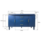 Meuble de Rangement 4 Portes Élégant et Fonctionnel avec Pieds en Pin et MDF, pour Salon, Chambre et Cuisine
