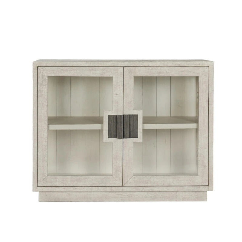 Meuble de rangement Larson à deux portes en verre et chêne de Classic Home