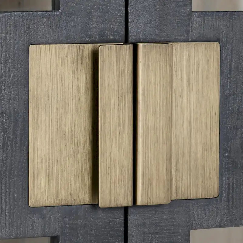 Meuble de rangement Larson à deux portes en verre et chêne de Classic Home