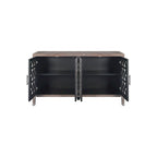 Meuble de rangement creux à quatre portes, style campagnard américain, convient pour le salon, meuble TV, la cuisine