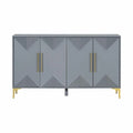 Commode unique à quatre portes avec portes à motifs triangulaires bicolores