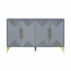 Commode unique à quatre portes avec portes à motifs triangulaires bicolores
