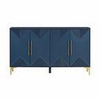 Commode unique à quatre portes avec portes à motifs triangulaires bicolores