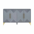 Commode unique à quatre portes avec portes à motifs triangulaires bicolores