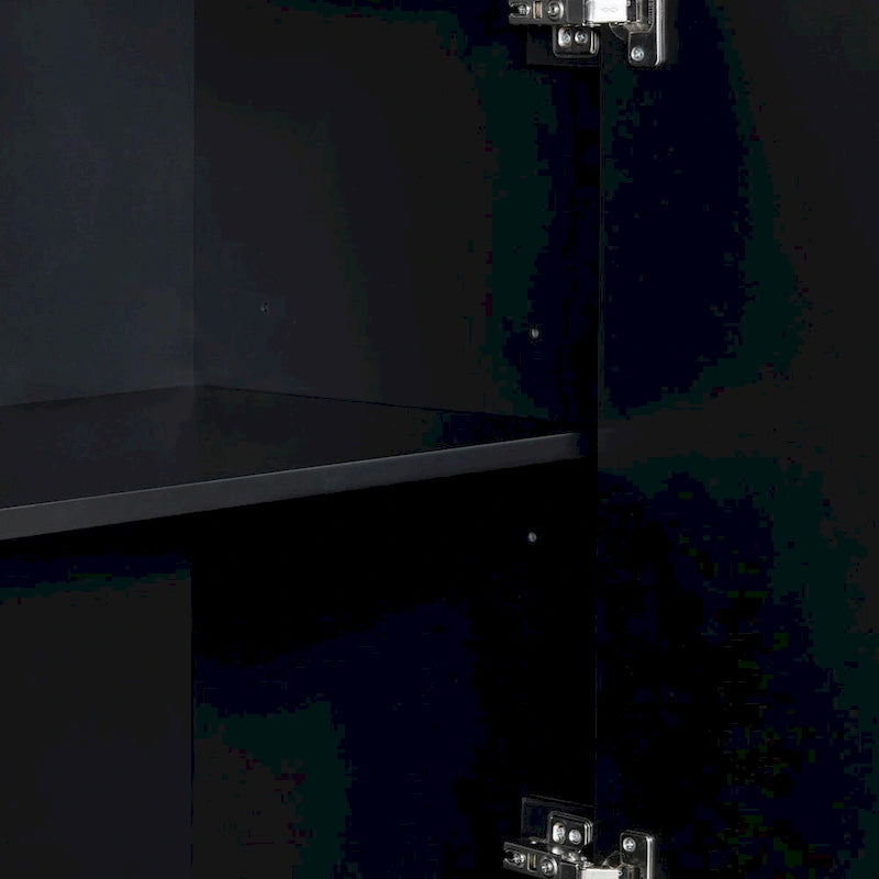 Commode unique à quatre portes avec portes à motifs triangulaires bicolores