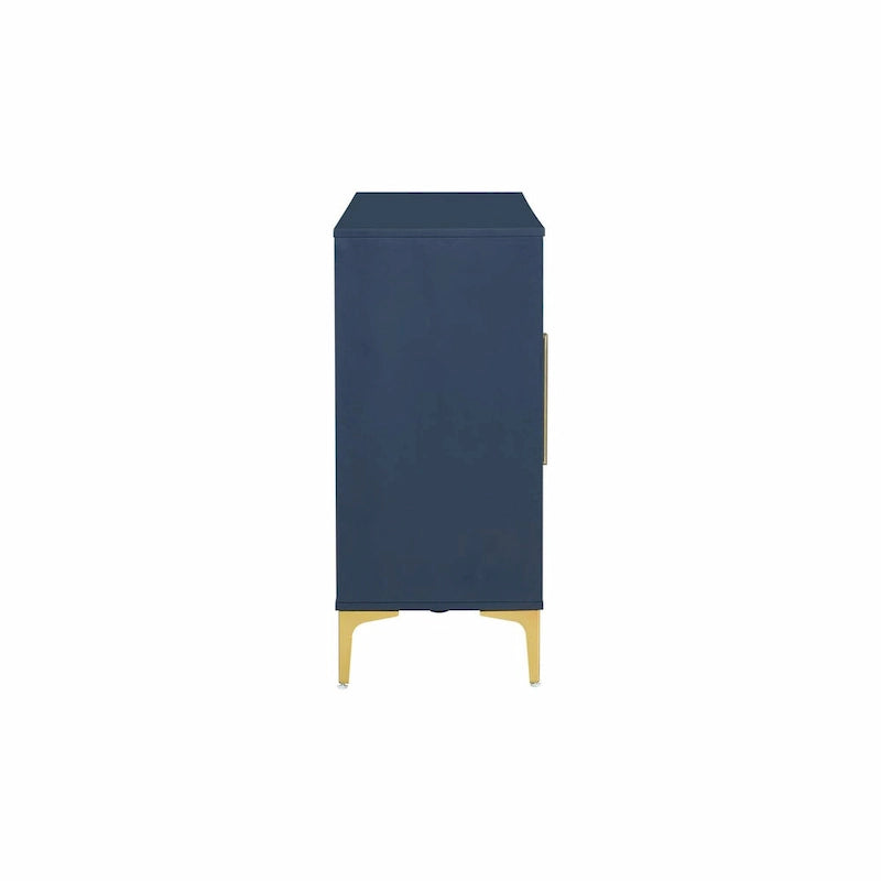 Commode unique à quatre portes avec portes à motifs triangulaires bicolores