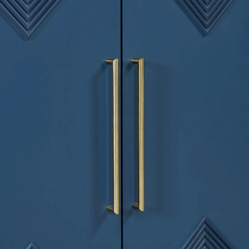 Commode unique à quatre portes avec portes à motifs triangulaires bicolores