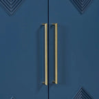 Commode unique à quatre portes avec portes à motifs triangulaires bicolores