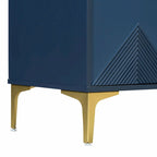 Commode unique à quatre portes avec portes à motifs triangulaires bicolores