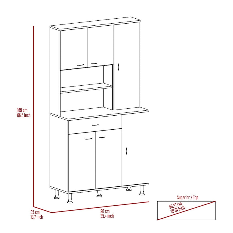 Meuble de rangement pour cuisine, salle à manger, salon, blanc