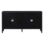 Enfilade rétro avec motif à rainures circulaires Poignée de porte ronde en métal