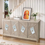 Buffets bahuts modernes à 4 portes avec portes décoratives à miroir