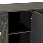 Buffets bahuts modernes à 4 portes avec portes décoratives à miroir