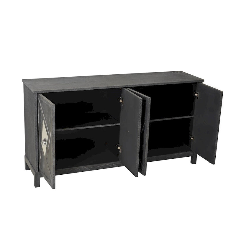Buffets bahuts modernes à 4 portes avec portes décoratives à miroir