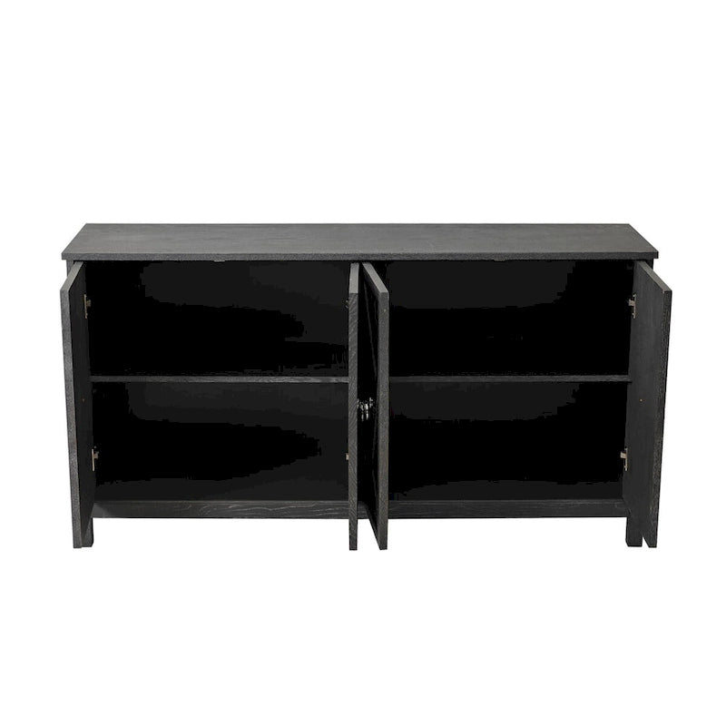 Buffets bahuts modernes à 4 portes avec portes décoratives à miroir