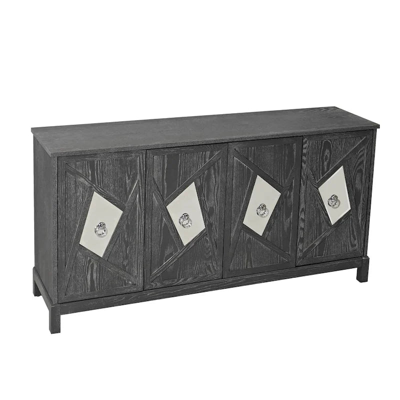 Buffets bahuts modernes à 4 portes avec portes décoratives à miroir