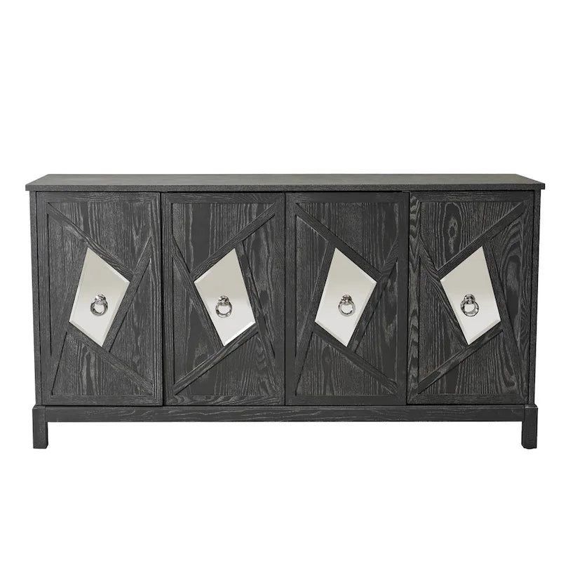 Buffets bahuts modernes à 4 portes avec portes décoratives à miroir
