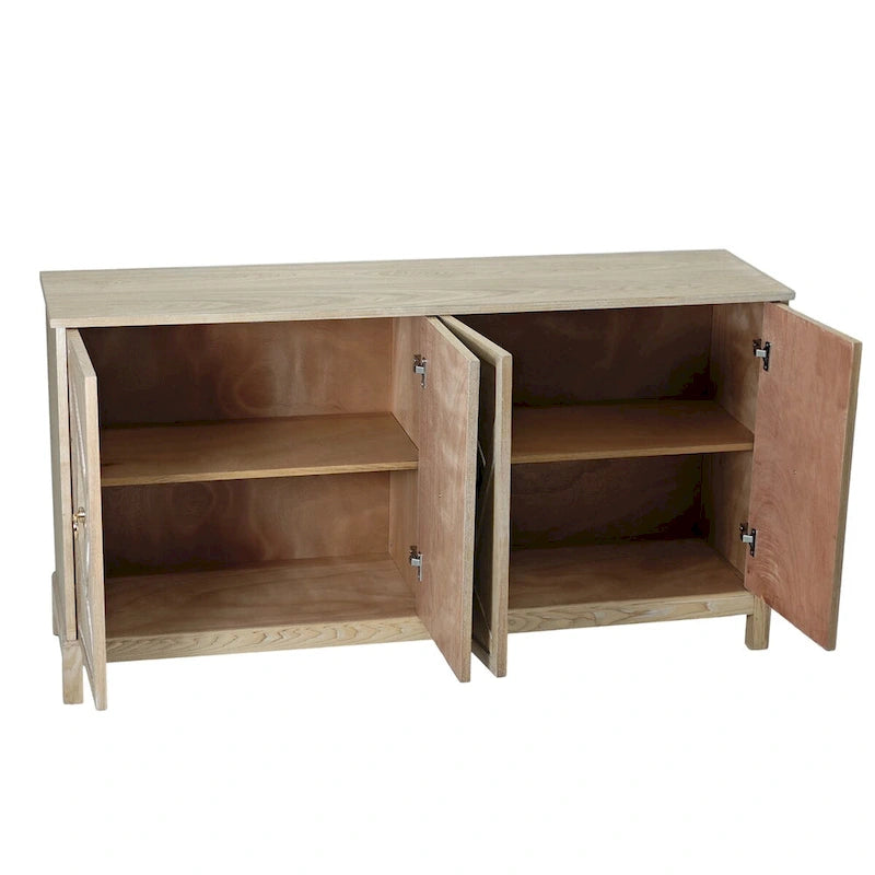 Buffets bahuts modernes à 4 portes avec portes décoratives à miroir