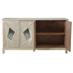 Buffets bahuts modernes à 4 portes avec portes décoratives à miroir