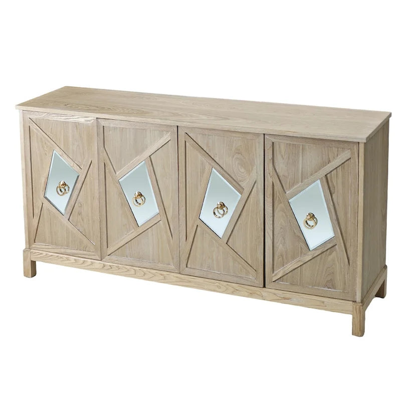Buffets bahuts modernes à 4 portes avec portes décoratives à miroir
