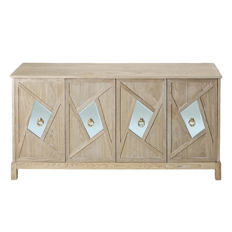 Buffets bahuts modernes à 4 portes avec portes décoratives à miroir