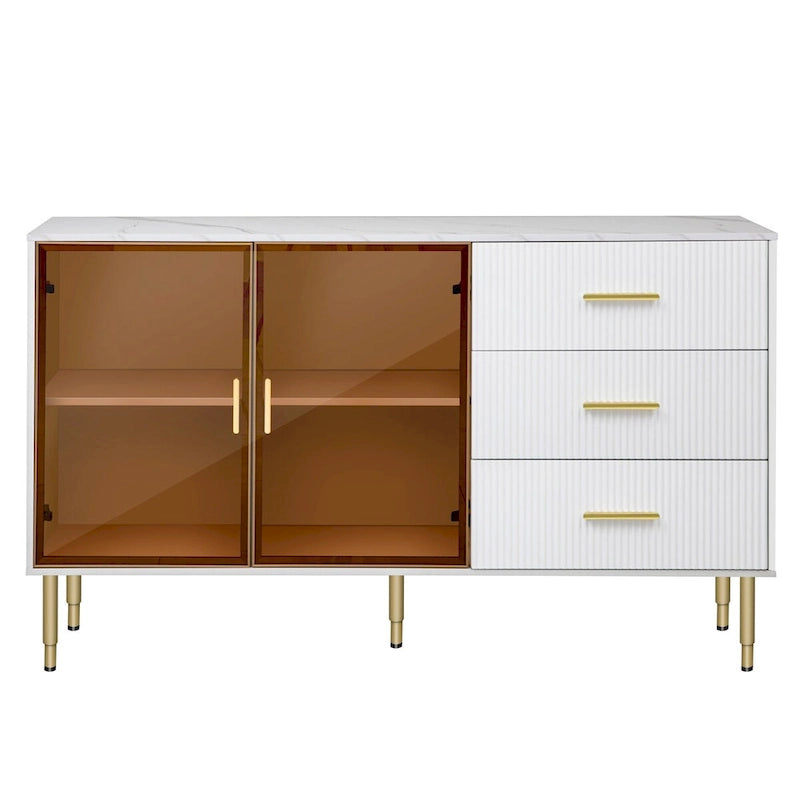 Buffet de cuisine moderne avec pieds en métal doré
