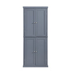 Armoire de cuisine haute autoportante, organisateur de rangement avec 4 portes et étagères réglables