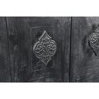 Poignée de porte fleur sculptée, armoire ancienne à quatre portes
