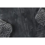 Poignée de porte fleur sculptée, armoire ancienne à quatre portes