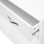 Table d'appoint blanche à trois portes