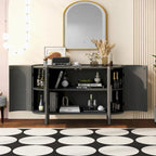 Buffet de luxe avec design incurvé et étagères réglables, convient pour le salon, le bureau et l'entrée
