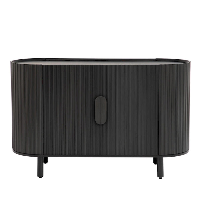 Buffet de luxe avec design incurvé et étagères réglables, convient pour le salon, le bureau et l'entrée