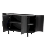 Buffet de luxe avec design incurvé et étagères réglables, convient pour le salon, le bureau et l'entrée