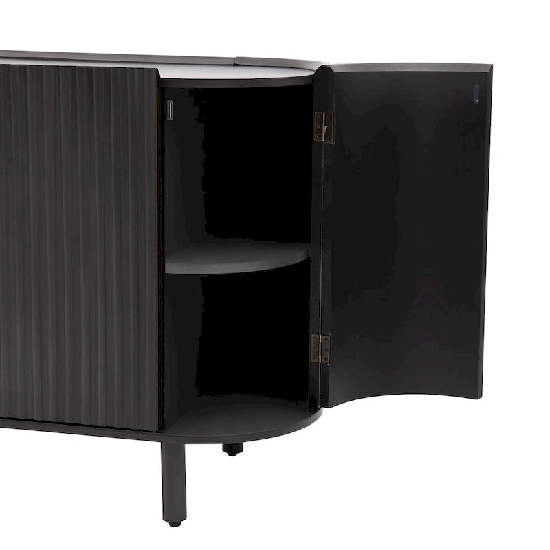 Buffet de luxe avec design incurvé et étagères réglables, convient pour le salon, le bureau et l'entrée
