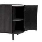 Buffet de luxe avec design incurvé et étagères réglables, convient pour le salon, le bureau et l'entrée