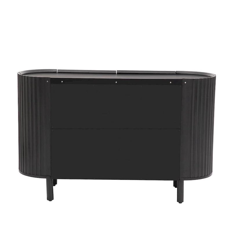 Buffet de luxe avec design incurvé et étagères réglables, convient pour le salon, le bureau et l'entrée