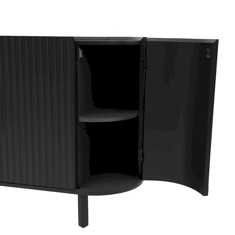 Buffet de luxe avec design incurvé et étagères réglables, convient pour le salon, le bureau et l'entrée