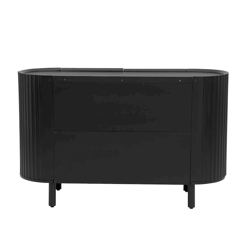 Buffet de luxe avec design incurvé et étagères réglables, convient pour le salon, le bureau et l'entrée