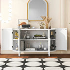 Buffet de luxe avec design incurvé et étagères réglables, convient pour le salon, le bureau et l'entrée