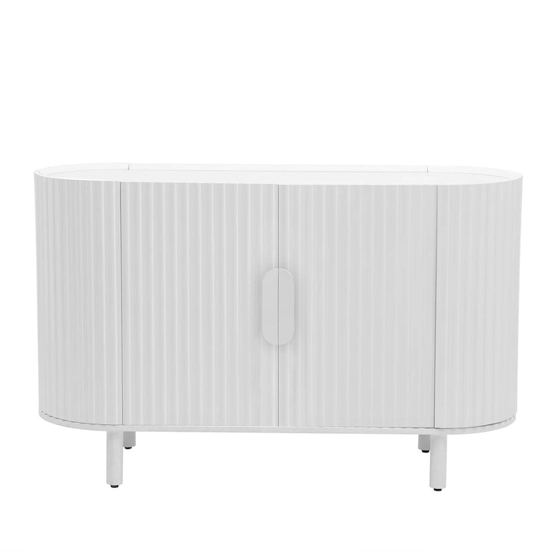 Buffet de luxe avec design incurvé et étagères réglables, convient pour le salon, le bureau et l'entrée