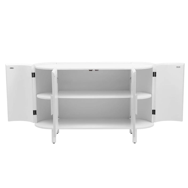 Buffet de luxe avec design incurvé et étagères réglables, convient pour le salon, le bureau et l'entrée