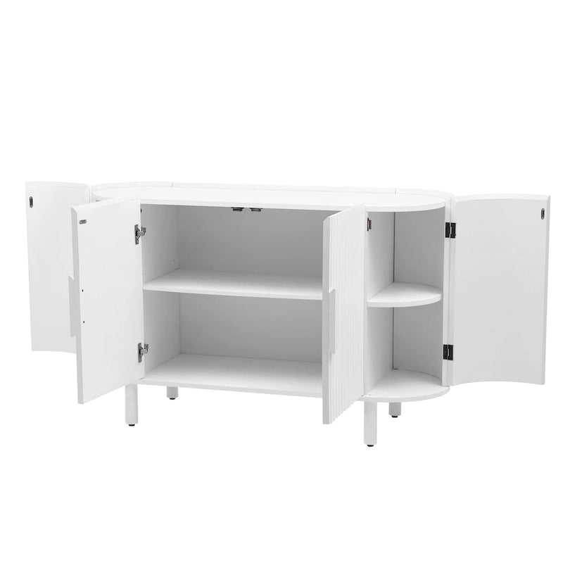 Buffet de luxe avec design incurvé et étagères réglables, convient pour le salon, le bureau et l'entrée