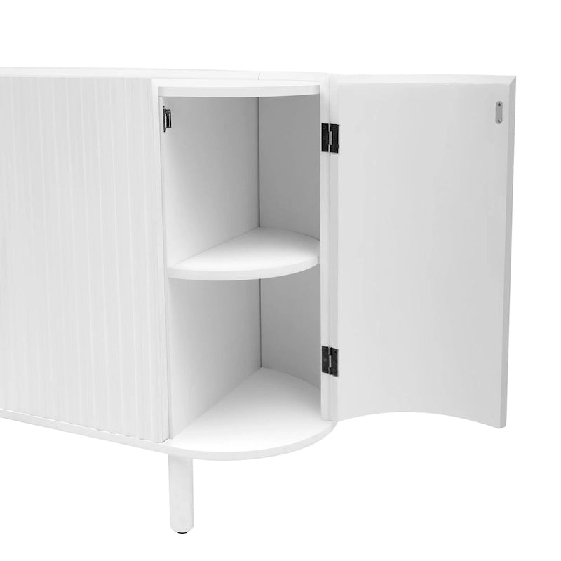 Buffet de luxe avec design incurvé et étagères réglables, convient pour le salon, le bureau et l'entrée