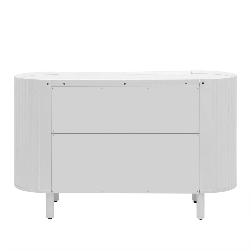Buffet de luxe avec design incurvé et étagères réglables, convient pour le salon, le bureau et l'entrée