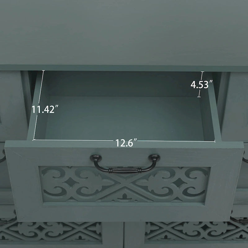 Commode 7 tiroirs, Meuble américain, Convient pour chambre à coucher, salon, bureau