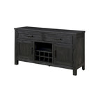 Buffet de salle à manger Lory 54 pouces, 2 tiroirs, armoires, porte-bouteilles, noir