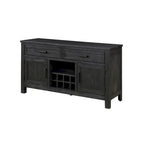 Buffet de salle à manger Lory 54 pouces, 2 tiroirs, armoires, porte-bouteilles, noir