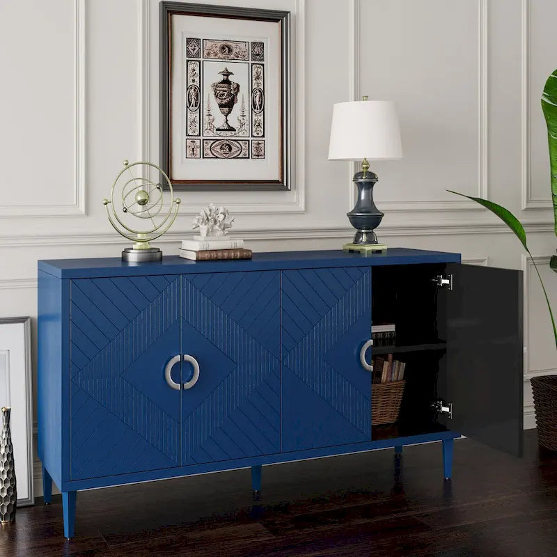 Buffet 4 portes avec placage en bois massif