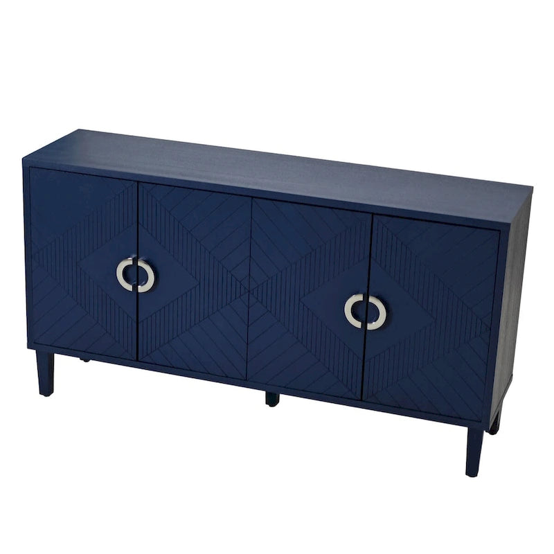 Buffet 4 portes avec placage en bois massif