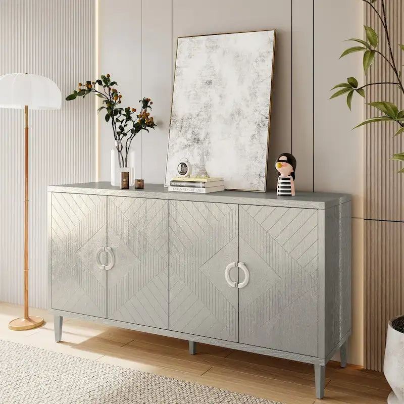 Buffet 4 portes avec placage en bois massif